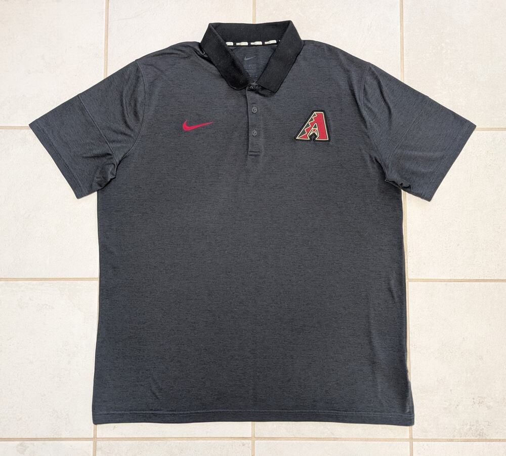 Nike Men's XL Arizona Diamondbacks Polo Shirt Gray MLB Baseball Short Sleeve